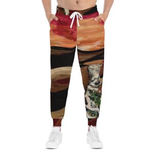 Artistic Athletic Joggers with Abstract Design for Comfort and Style