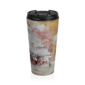 Serene Blossom Stainless Steel Travel Mug – Perfect for Coffee Lovers on the Go
