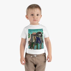 Colorful Animal Art Infant Cotton Jersey Tee – Perfect for Young Art Lovers