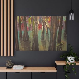 Vibrant Forest Art Canvas Print – Colorful Nature Wall Decor