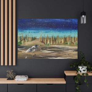 Serene Coastal Canvas Art – Stretched 1.25″ Matte Design for Beach Lovers