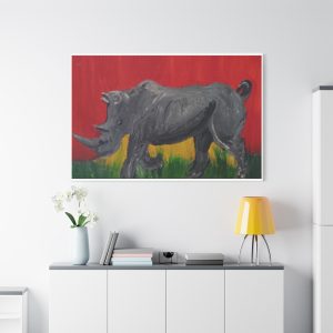 Rhino Art Canvas Print – Bold Wildlife Decor for Nature Enthusiasts