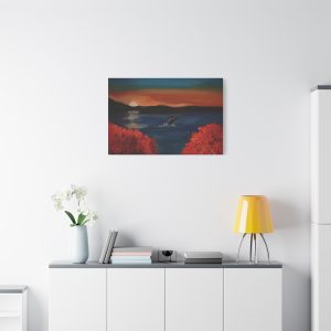 Sunset Whale Canvas Wall Art – Vibrant Coastal Décor