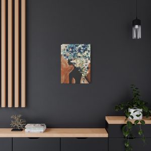 Artistic Matte Canvas Wall Art – Floral Silhouette Design