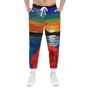 Artistic Lion Eyes Athletic Joggers – Unique Wild Animal Apparel