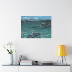 Ocean Breeze Canvas Wall Art – Coastal Boat Scene