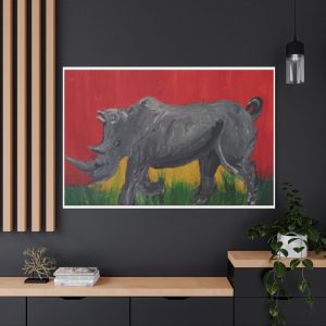 Rhino Art Canvas Print – Bold Wildlife Decor for Nature Enthusiasts