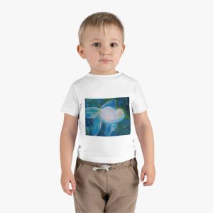 Cute Infant Cotton Jersey Tee with Colorful Fish Design, Baby Shirt, Toddler Gift, Summer Wear, Unique Baby Clothes, Baby Shower Gift