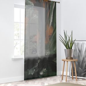 Elegant Abstract Floral Window Curtain, Home Decor, Privacy Drapes, Living Room Accessory, Boho Window Treatment